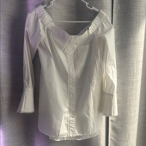 Simply Vera Vera Wang Cream Fitted 3/4 Sleeve Blouse